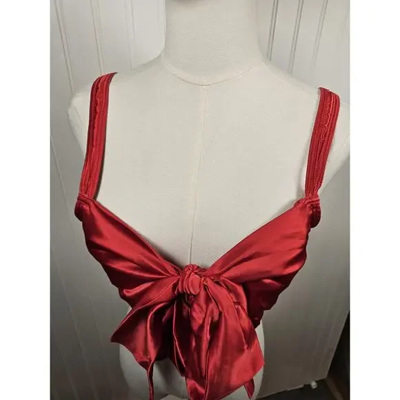 Adore Me Red Satin Gynger Lined Bra Women's Size 1X - Picture 3 of 9